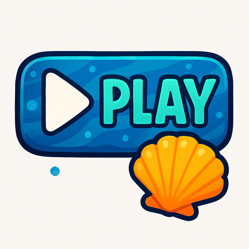 boton de play pero que sea con tematica oceanica y que tenga una cocha al lado.
In-Game asset.  2d.  High contrast.  No shadows