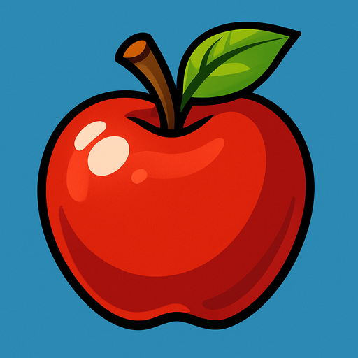 Apple.
In-Game asset.  2d.  High contrast.  No shadows