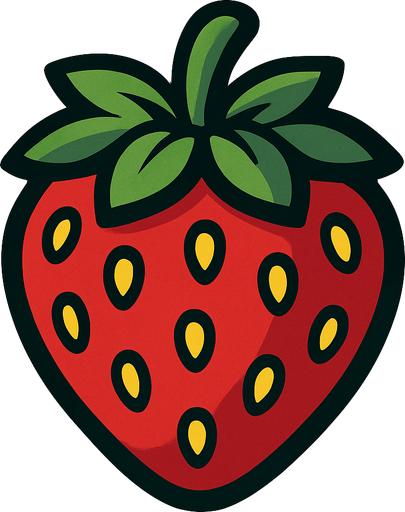 strawberry.
In-Game asset.  2d.  High contrast.  No shadows