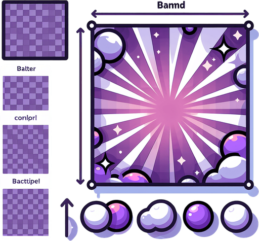 cartoon purple rays background.
Single Game Texture. In-Game asset. 2d. Blank background. High contrast. No shadows.