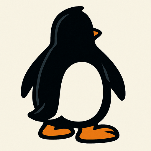 penguenin arkası dönük olsun.
In-Game asset.  2d.  High contrast.  No shadows