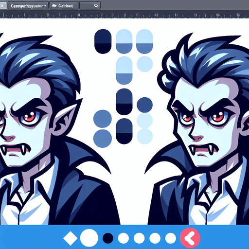 Cartoon vampire.
Single Game Texture. In-Game asset. 2d. Blank background. High contrast. No shadows.