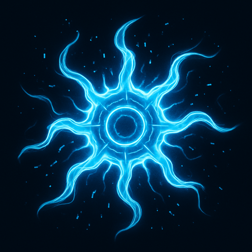 sleek spectral virus entity, flowing energy trails, ghostly and translucent, topdown view, neon blue and white accents, glitch particles, sci-fi, circular, symmetrical.
In-Game asset.  2d.  High contrast.  No shadows