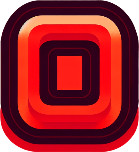 red rectangle with rounded corners.