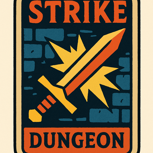 dungeon card game, Strike card.
In-Game asset.  2d.  High contrast.  No shadows