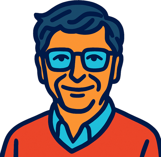 Bill Gates.
In-Game asset.  2d.  High contrast.  No shadows
