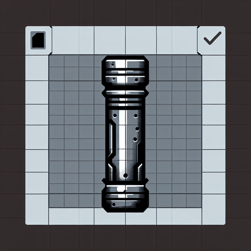 vertical scifi metal canon tube.
Single Game Texture.  In-Game asset.  2d.  Blank background.  High contrast.  No shadows