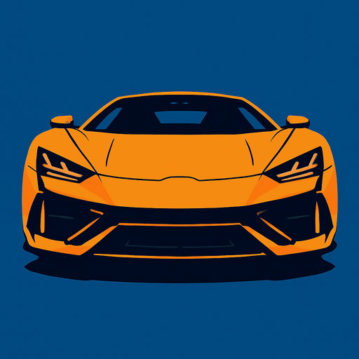 cool luxury sports car bumper view looking up.
In-Game asset.  2d.  High contrast.  No shadows