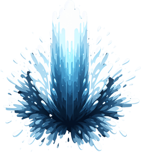 top view of water jet.
Single Game Texture. In-Game asset. 2d. Blank background. High contrast. No shadows.