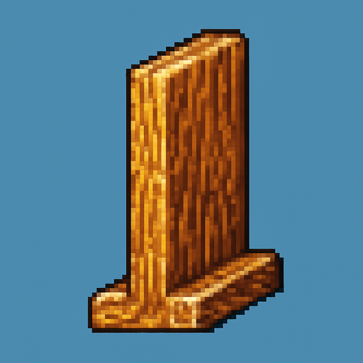 Una madera separadora de estantería pixel art estilo metal slug vista de perfil
In-Game asset.  2d.  High contrast.  No shadows