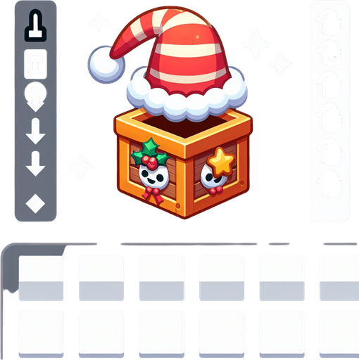 a cute christmas jack in the box. plastic style. Single Game Texture. In-Game asset. 2d. Blank background. High contrast. No shadows.