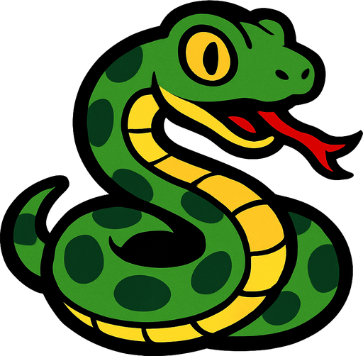 snake.
In-Game asset.  2d.  High contrast.  No shadows
