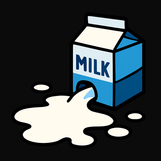spilled milk.
In-Game asset.  2d.  High contrast.  No shadows