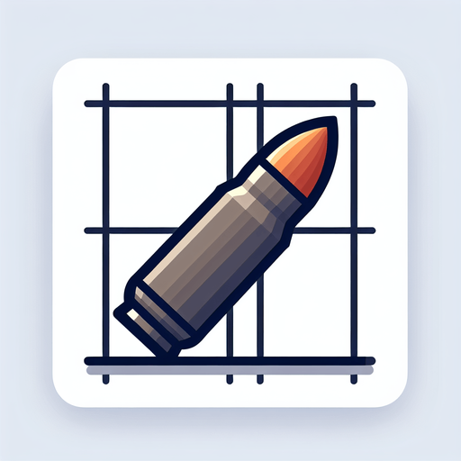 bullet.
Single Game Texture.  In-Game asset.  2d.  Blank background.  High contrast.  No shadows