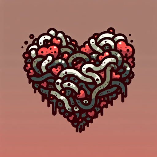 poop heart.
Single Game Texture. In-Game asset. 2d. Blank background. High contrast. No shadows.