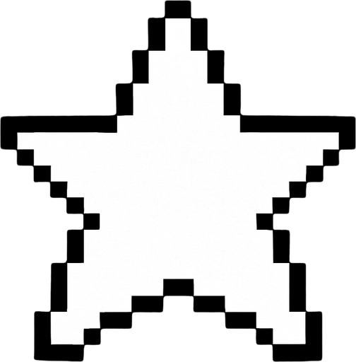 Estrella blanca en pixel art.
In-Game asset.  2d.  High contrast.  No shadows