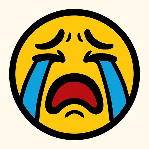 cry face.
In-Game asset.  2d.  High contrast.  No shadows