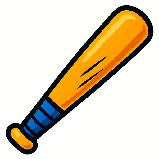 Baseball bat.
In-Game asset.  2d.  High contrast.  No shadows