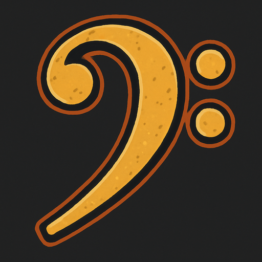 Clave de fa.
In-Game asset.  2d.  High contrast.  No shadows