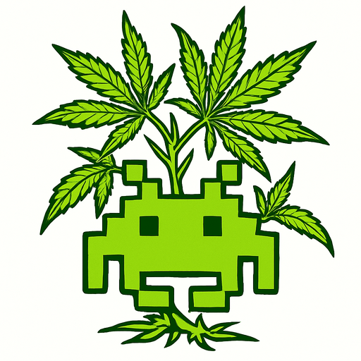 invaderWeed.
2d.  High contrast.  No shadows