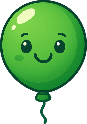 Create a green Ballon with happy face.
In-Game asset.  2d.  No shadows
