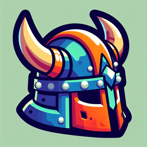 A horned Viking cap. Side profile. Cartoon..
Single Game Texture.  In-Game asset.  2d.  Blank background.  High contrast.  No shadows