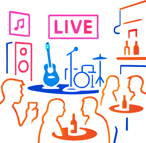 dark mode müzik çalınan mekan.
In-Game asset.  2d.  High contrast.  No shadows