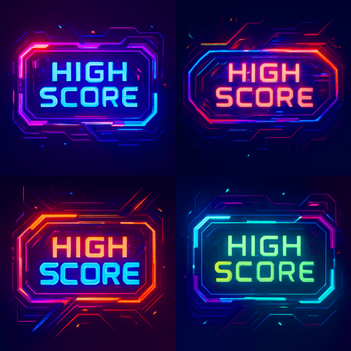 'High Score' buttons. cyberpunk. abstract. Futuer. different colors. HD colors