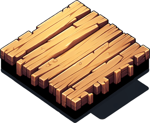wooden plank.
Single Game Texture.  In-Game asset.  2d.  Blank background.  High contrast.  No shadows