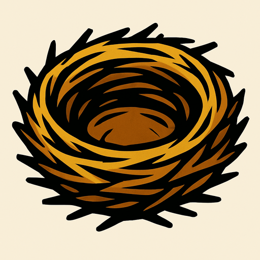 kuş yuvası.
In-Game asset.  2d.  High contrast.  No shadows