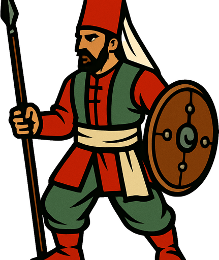 Yaya Piyade savaşçı.
In-Game asset.  2d.  High contrast.  No shadows