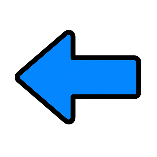 Flecha azul apuntando a la izquierda.
In-Game asset.  2d.  High contrast.  No shadows