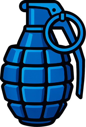 blue hand granade.
In-Game asset.  2d.  High contrast.  No shadows