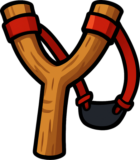Angry birds slingshot.
In-Game asset.  2d.  High contrast.  No shadows