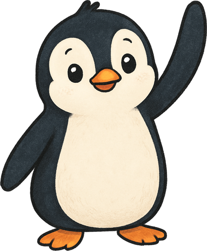 bir penguen çizmeni istiyorum bir eli havada olsun eli biraz uzun olsun çok tatlı bir penguen olsun