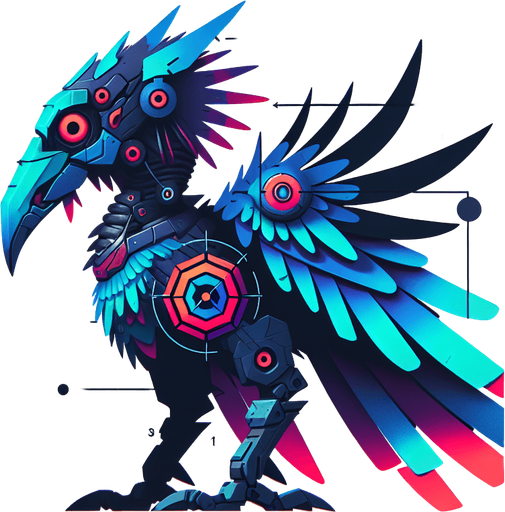 Sci Fi bird enemy. Side on 2D.
In-Game asset.  High contrast.  No shadows