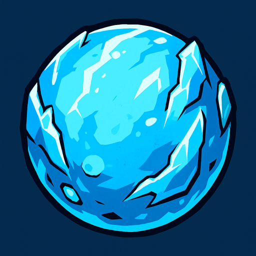 ice ball.
In-Game asset.  2d.  High contrast.  No shadows