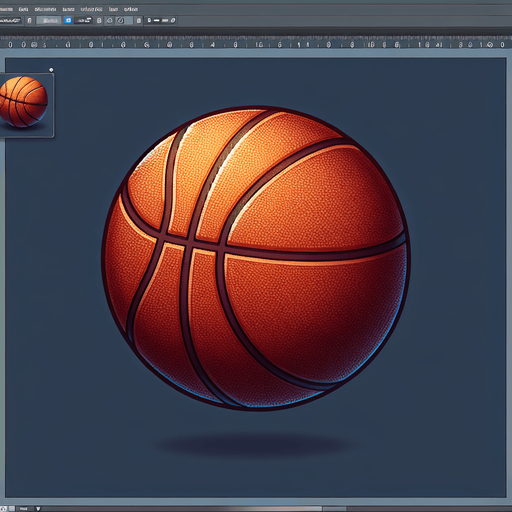 Basketball.
Single Game Texture. In-Game asset. 2d. Blank background. High contrast. No shadows.