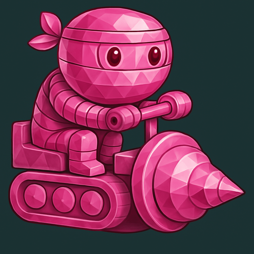 Same ninja character, with crystal pink color