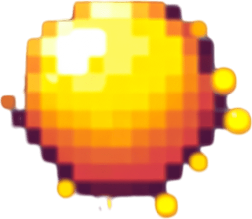 A Yellow Blurry Ball.
Single Game Texture.  In-Game asset.  2d.  Blank background.  High contrast.  No shadows