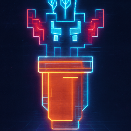Neon cyberpunk quiver of arrows hologram