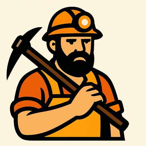 Madenci.
In-Game asset.  2d.  High contrast.  No shadows