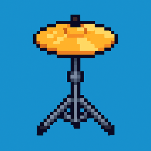 cymbal instrument pixel art 2d.
In-Game asset.  2d.  High contrast.  No shadows
