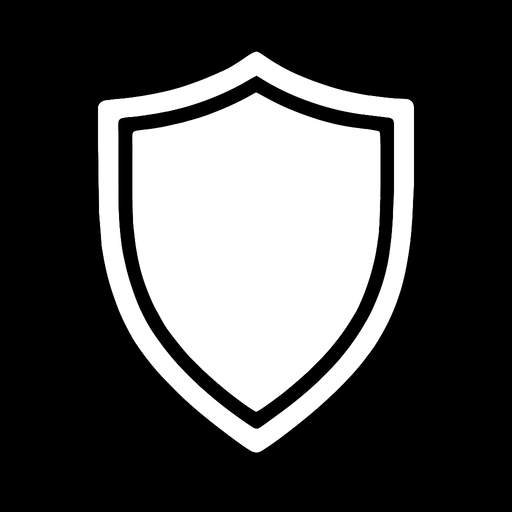 A white shield.
In-Game asset.  2d.  High contrast.  No shadows