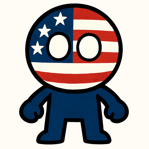 america flag ball head.
In-Game asset.  2d.  High contrast.  No shadows