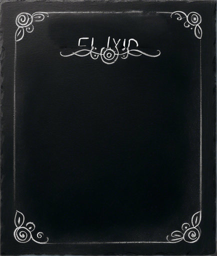 Word "ELIXIR" written in chalk