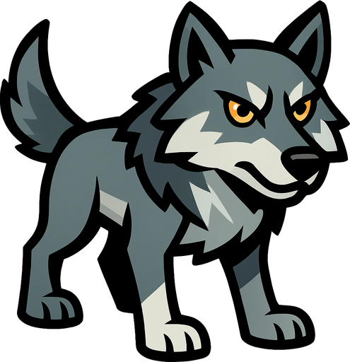 Wolf.
In-Game asset.  2d.  High contrast.  No shadows