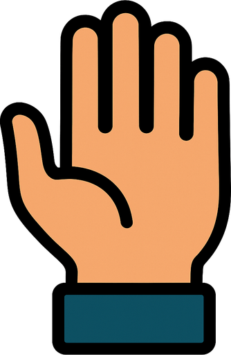A hand.
In-Game asset.  High contrast.  No shadows. 2 d
