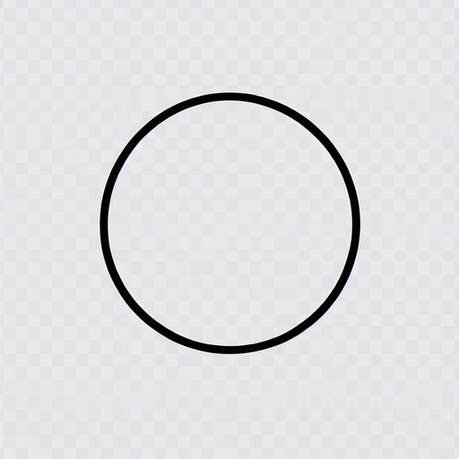 Simple one black lined circle with transparent background
