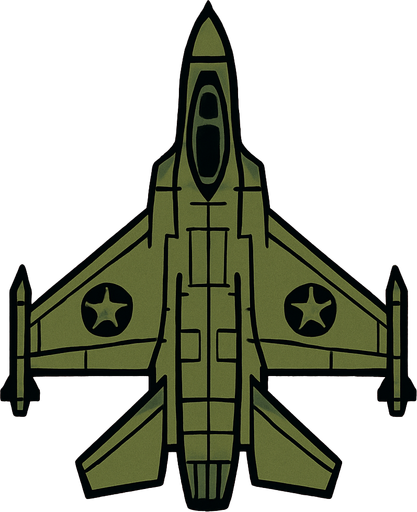 military plane. from top side 

In-Game asset.  2d.  High contrast.  No shadows
